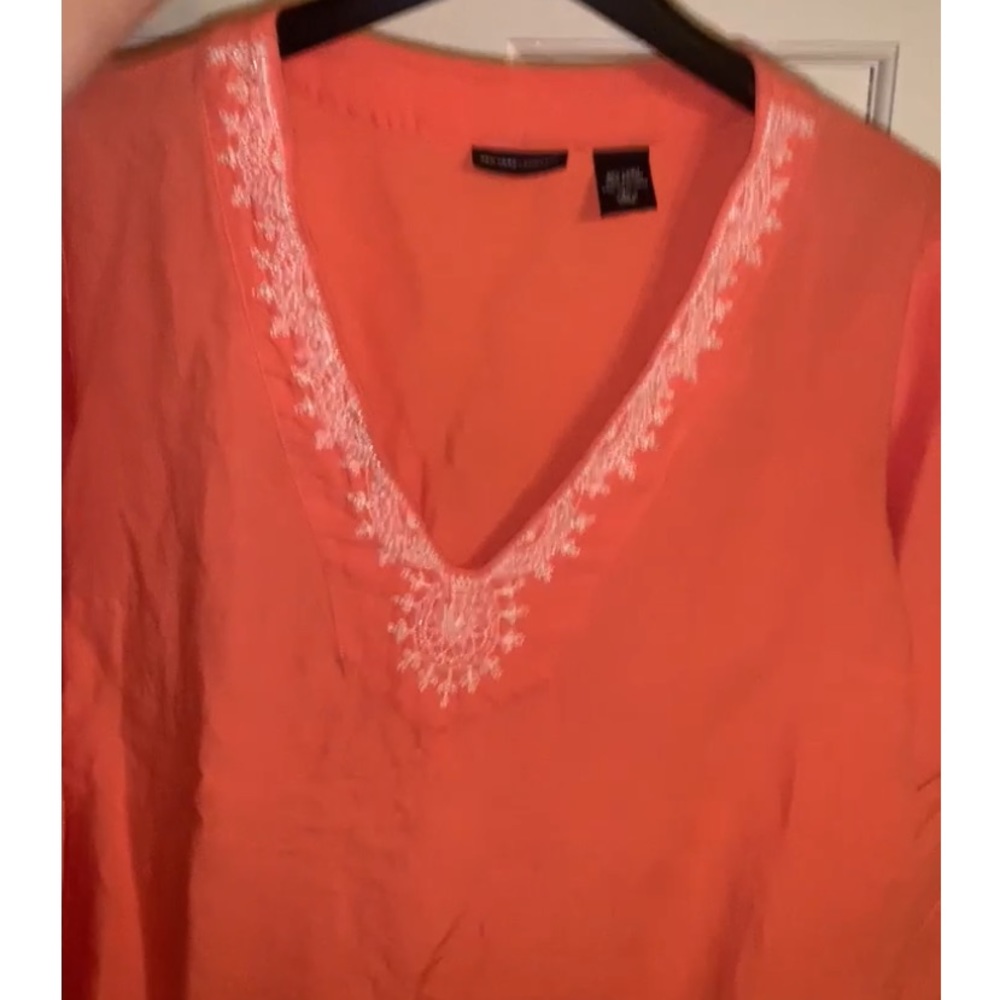 🔥DRESS BARN SHIRT 👚 BRAND NEW LARGE 🪸 CORAL COLOR!!! - Picture 8 of 9